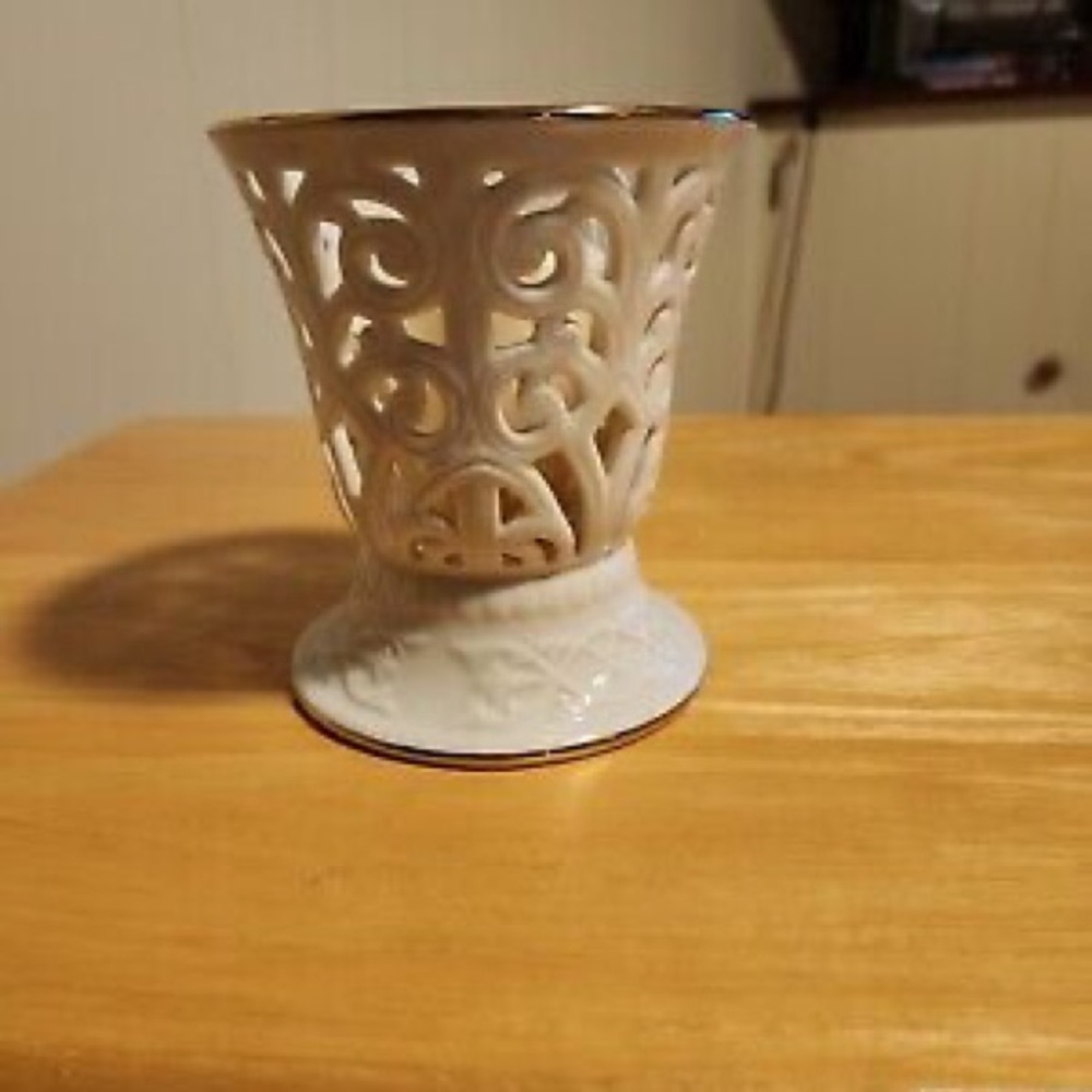 Lenox White Ceramic Candle Holder